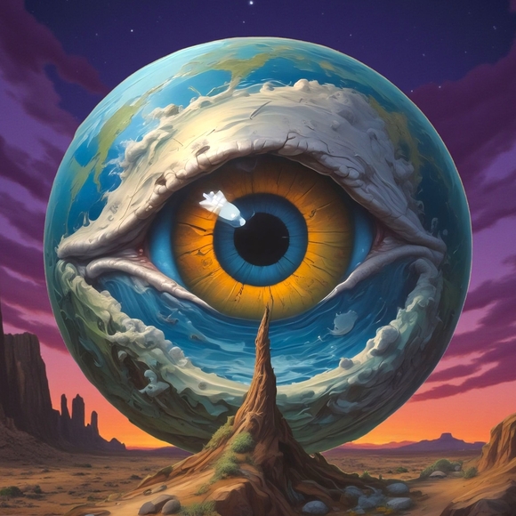 Surreal Eye Earth Art Print - Picture 1 of 1